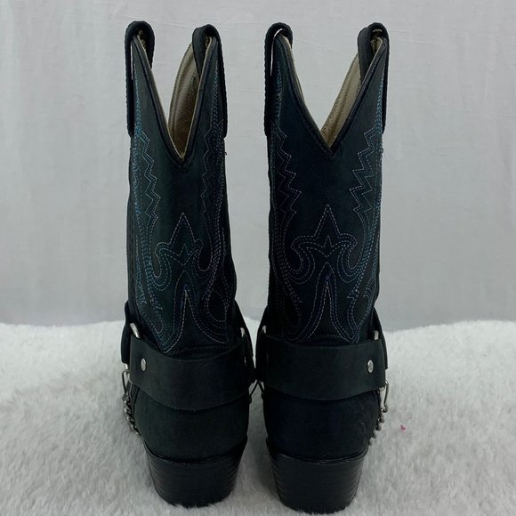 Smokey Mountain Embellished Black with Blue Cowgirl Boots Sz 13.5 - Picture 11 of 12